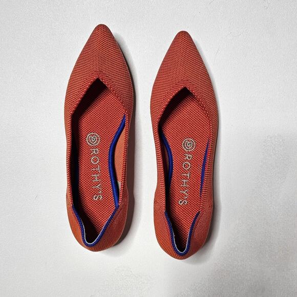 Rothy's The Point Persimmon Flats Size 7 Rare Retired Orange - Picture 5 of 10